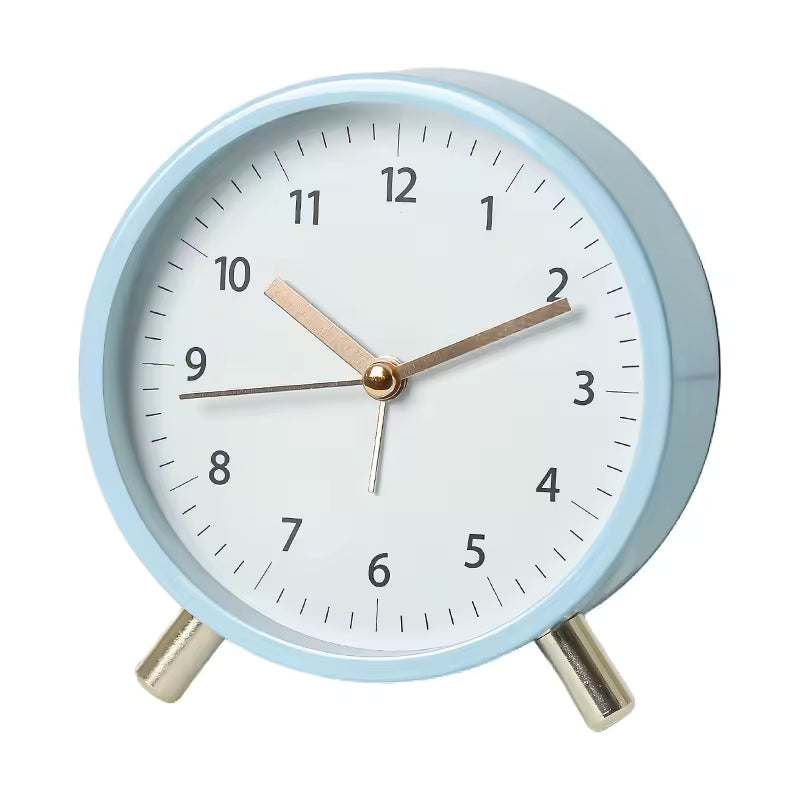 Silent Scandinavian minimalist table clock, perfect modern desk or home decor accent.