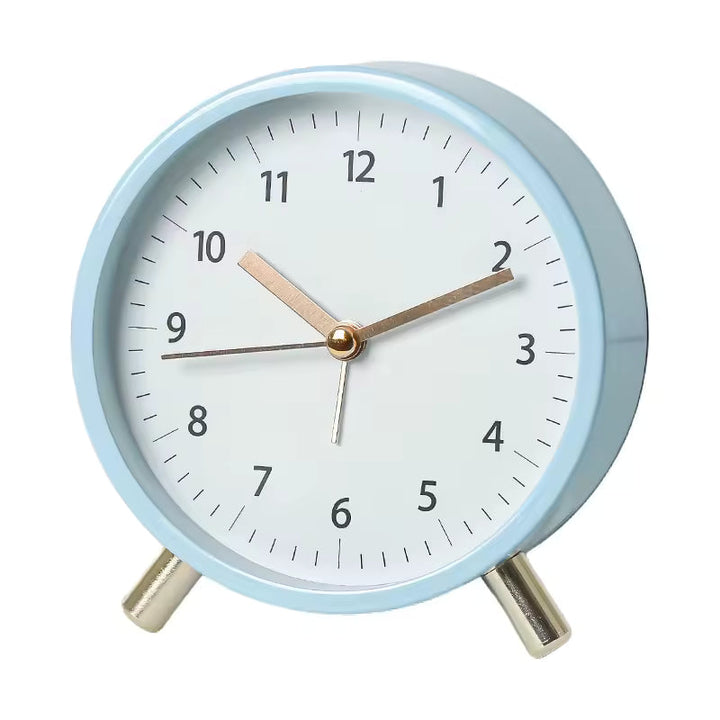 Silent Scandinavian minimalist table clock, perfect modern desk or home decor accent.