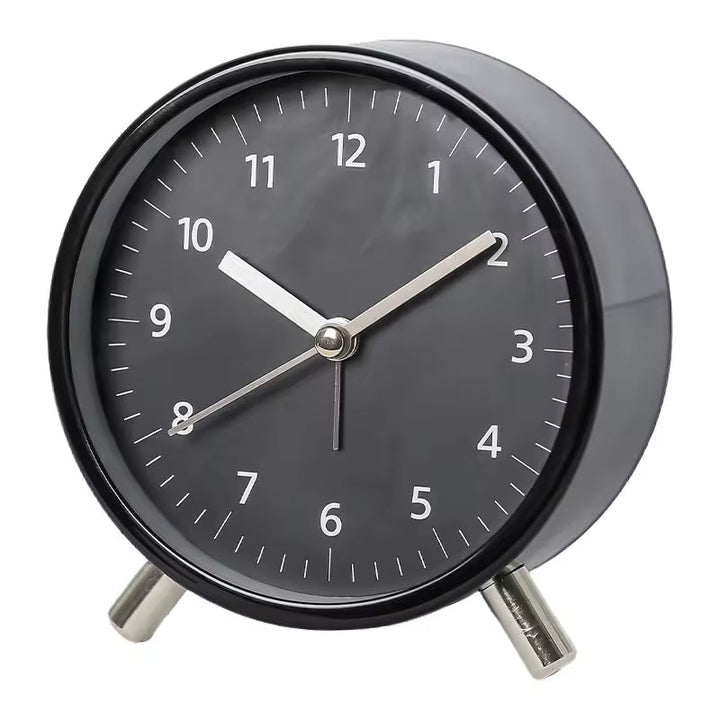 Modern silent Scandinavian table clock, ideal minimalist desk accessory for quiet office decor.