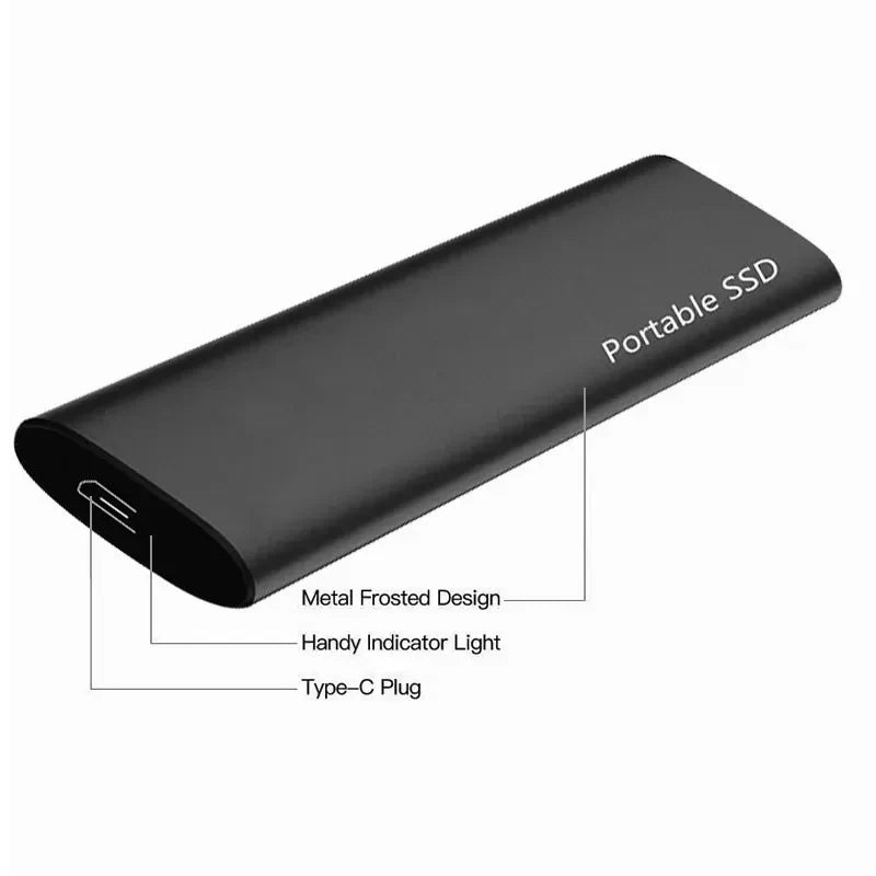 Sleek 4TB USB-C external drive with slim metal casing, ideal for portable storage, compatible with PC and Mac.