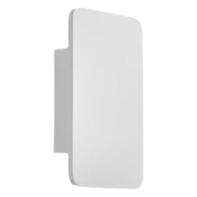 "Sleek indoor LED wall lamp with a modern rectangular design, featuring smooth finishes and warm illumination for elegant dec