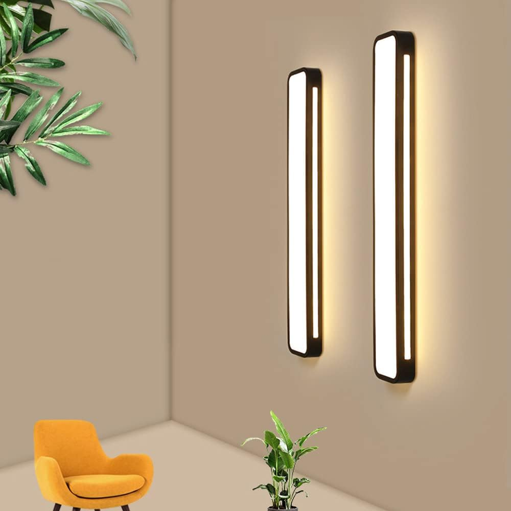 "Sleek minimalist linear LED ceiling light with iron and acrylic design, perfect for modern homes, available in three sizes."