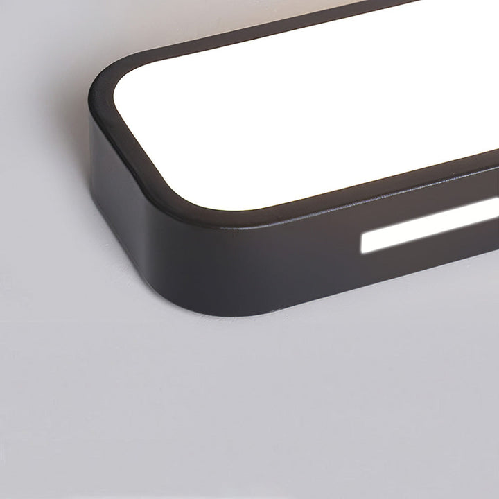 "Sleek minimalist linear LED ceiling light with iron and acrylic design, perfect for modern homes, available in three sizes."