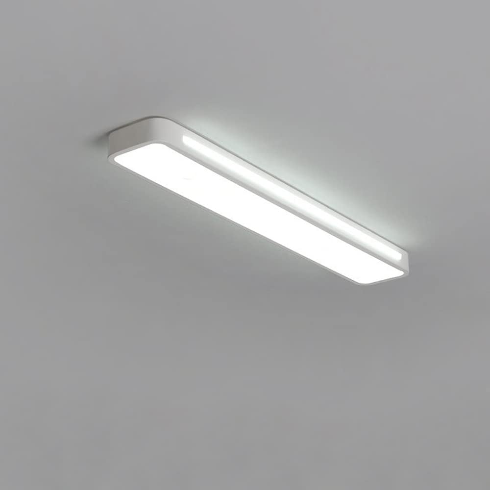 "Sleek minimalist linear LED ceiling light with iron and acrylic design, perfect for modern homes, available in three sizes."