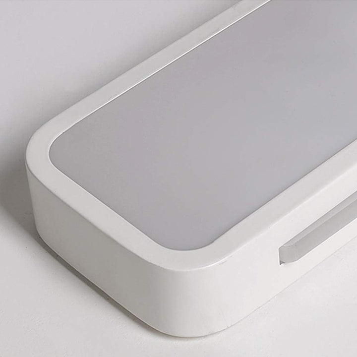 "Sleek minimalist linear LED ceiling light with iron and acrylic design, perfect for modern homes, available in three sizes."