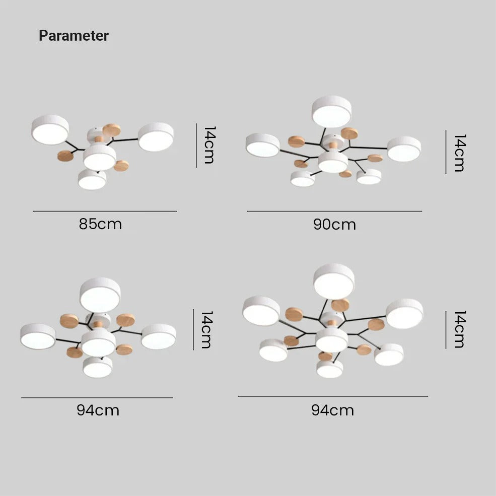 "Sleek modern halo LED semi-flush ceiling light, iron and acrylic build, perfect for contemporary living rooms or bedrooms."