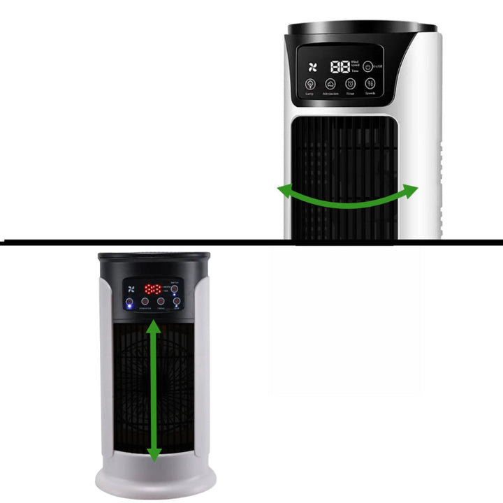 Energy-efficient portable tower fan for cooling homes & offices. Bladeless air circulator, compact personal fan.