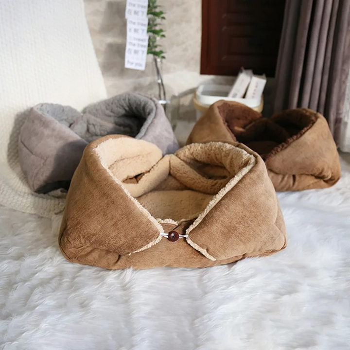SleepCloud plush pet bed for cats & dogs, offering ultimate comfort & coziness for small pets. Joint relief.
