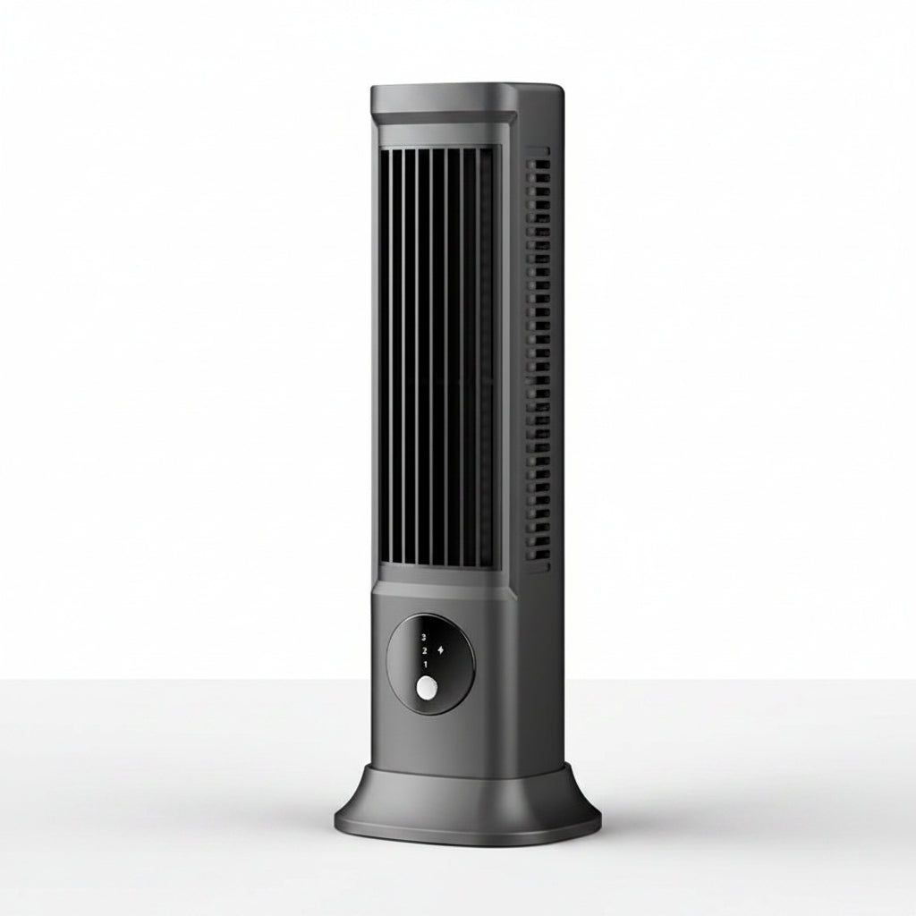 Quiet, tall tower fan with remote control, offering oscillating cooling for large rooms at home or office.