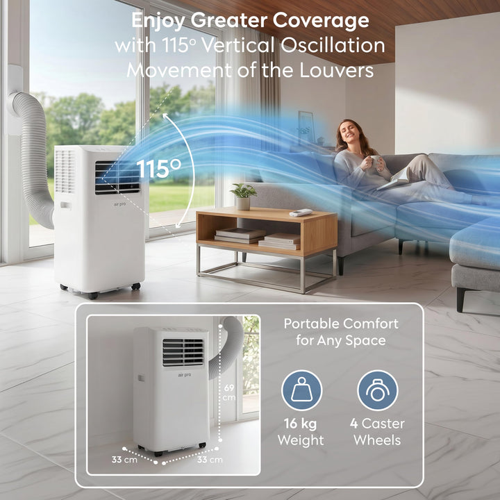 User-friendly control panel on a smart portable air conditioner, ready for WiFi setup.
