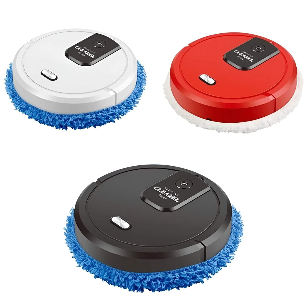 SmartMop automatic robot mop cleaning a shiny hard floor effortlessly. Hands-free tile & wood floor cleaner.