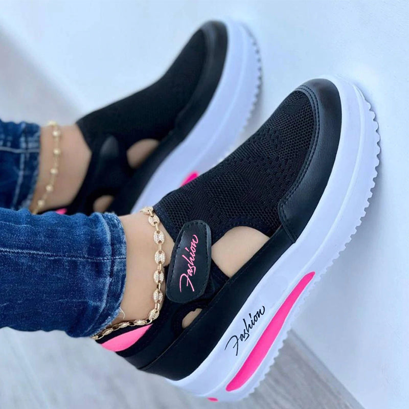 Breathable women's walking shoes with non-slip sole, designed for active lifestyles and pain relief for diabetic feet.