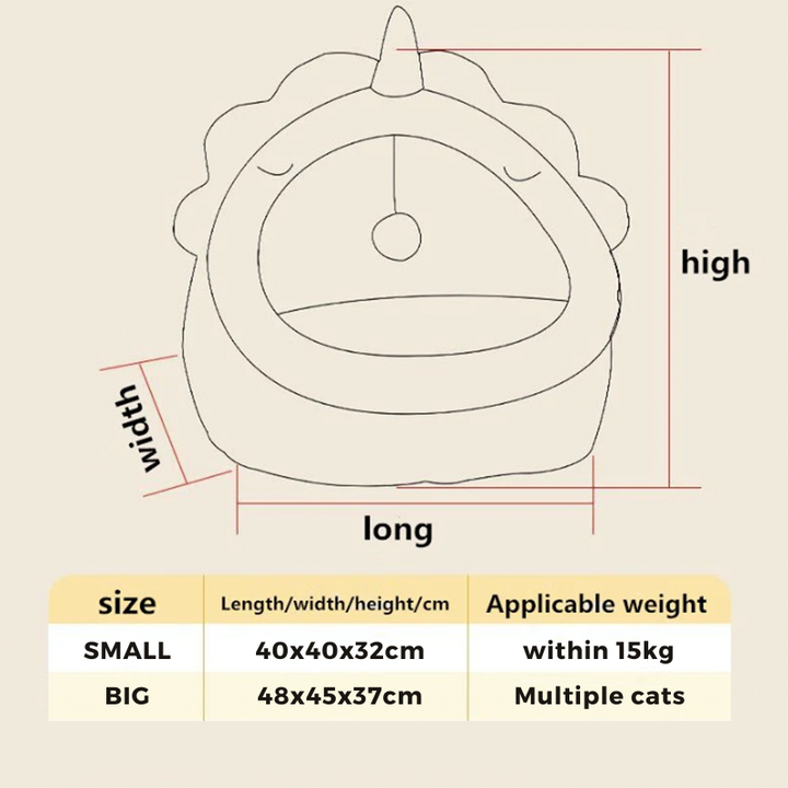 Washable Cat's Cozy Retreat PawCave pet bed; a soft, durable cat house & feline hideaway for easy cleaning.