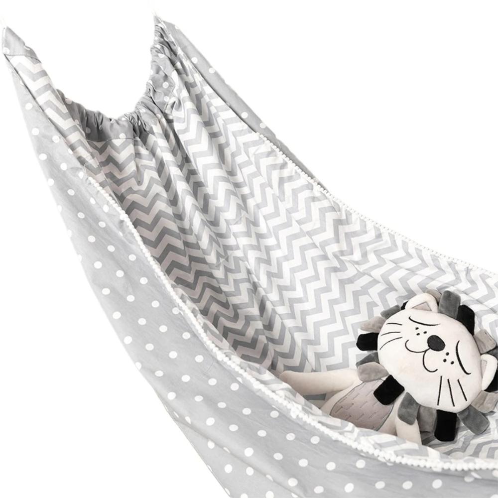 Comfortable cotton baby hammock, portable & ideal for newborn relaxation, infant sleep, and nursery decor.