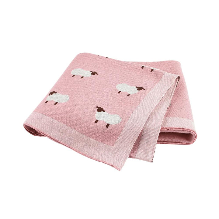 Soft cotton knit infant swaddle blanket for gentle comfort, perfect for newborns.