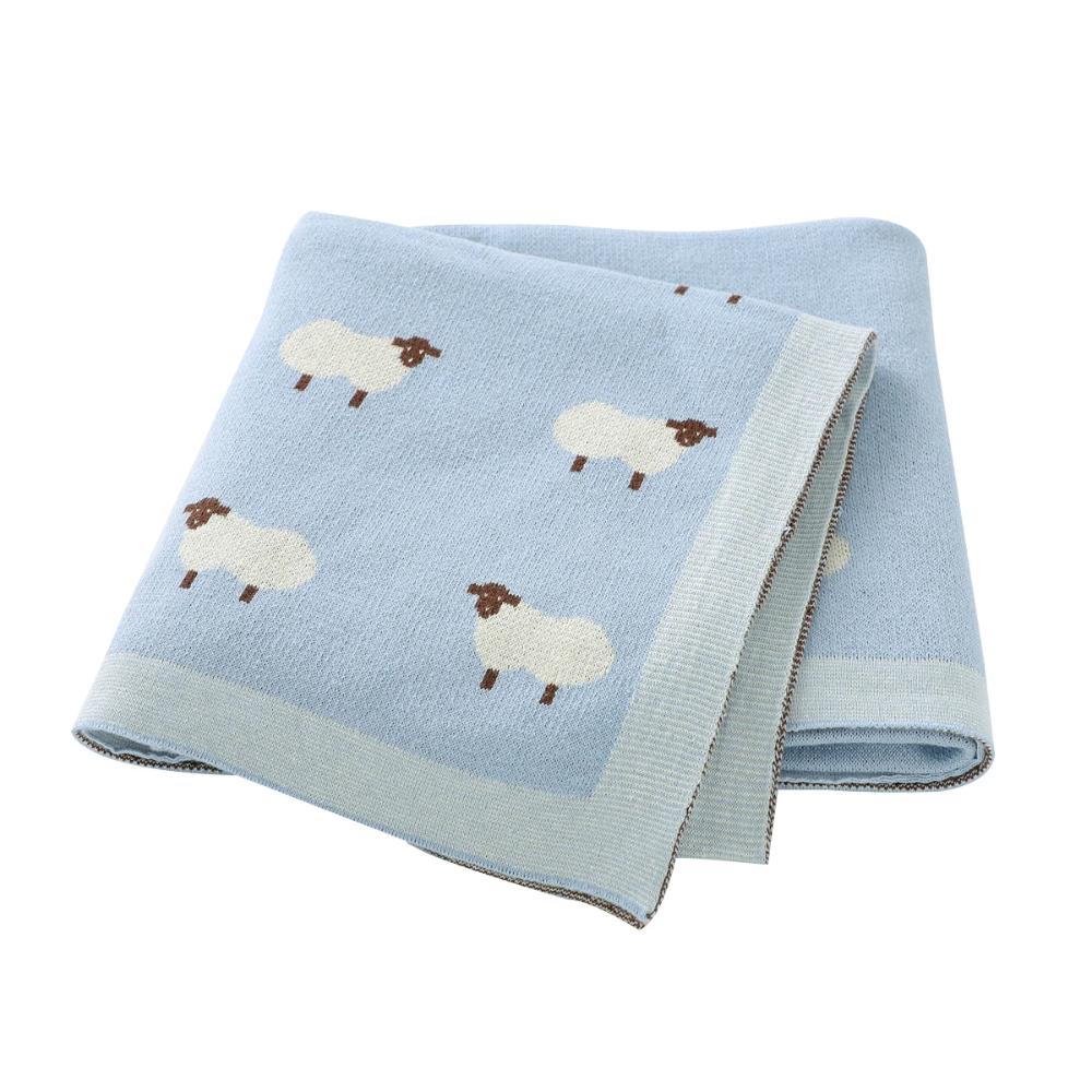 Unisex cotton knit baby swaddle wrap, ideal for all-season comfort & nursery essential.
