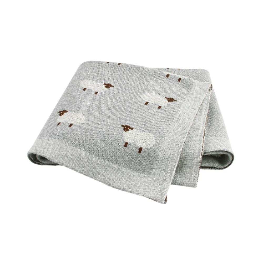 Premium cotton knit swaddle blanket, versatile infant wrap for secure and gentle comfort.