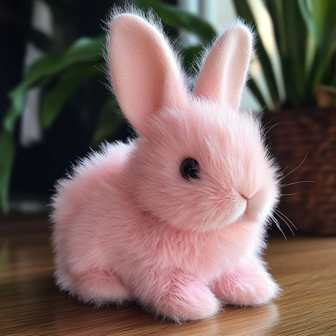 Soft, lifelike interactive plush bunny for kids. A cuddly playmate and comfort toy, perfect for children.
