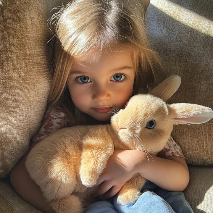 Cute interactive plush bunny, a soft children's playmate. Ideal for imaginative play and cuddles.