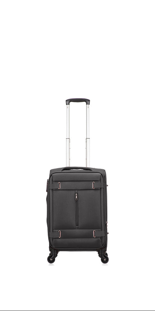 Soft shell carry-on suitcase for easy travel & weekend trips. Lightweight hand luggage with wheels.