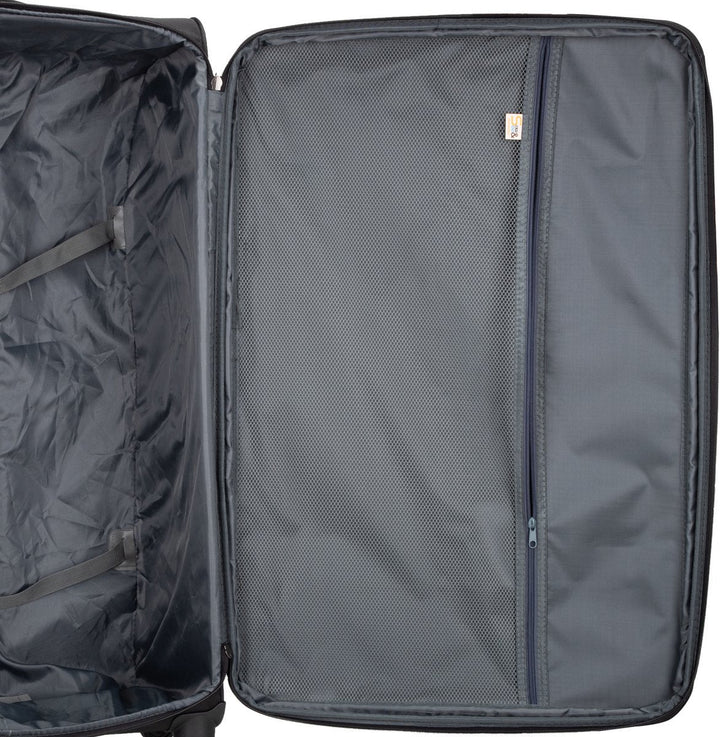 Expandable soft shell suitcase, offering extra packing space for your carry-on essentials.