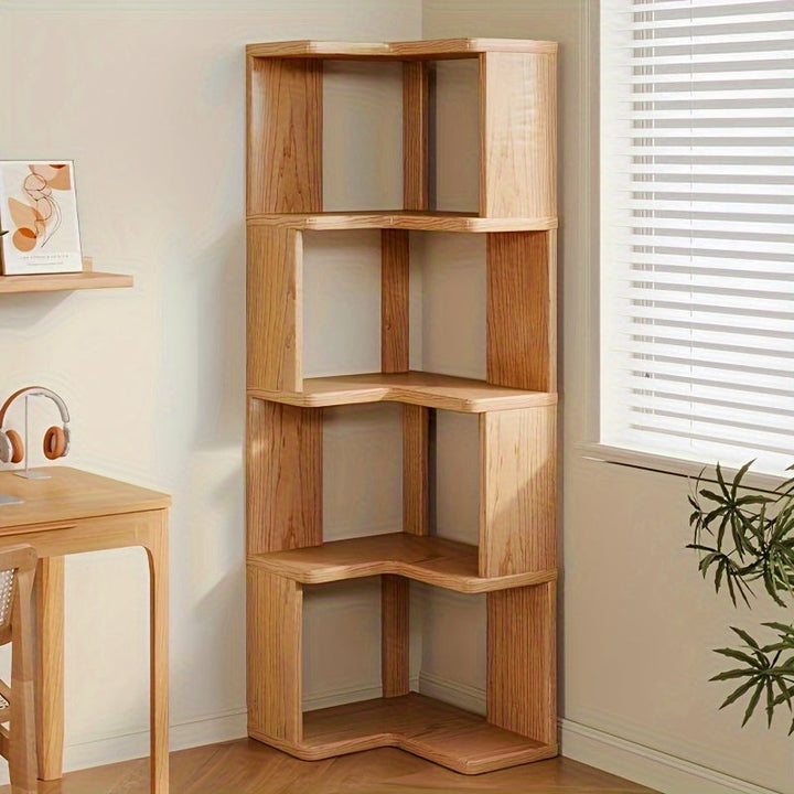 Solid wood corner cabinet, space-saving design for practical storage & display. Perfect wood furniture for home decor.