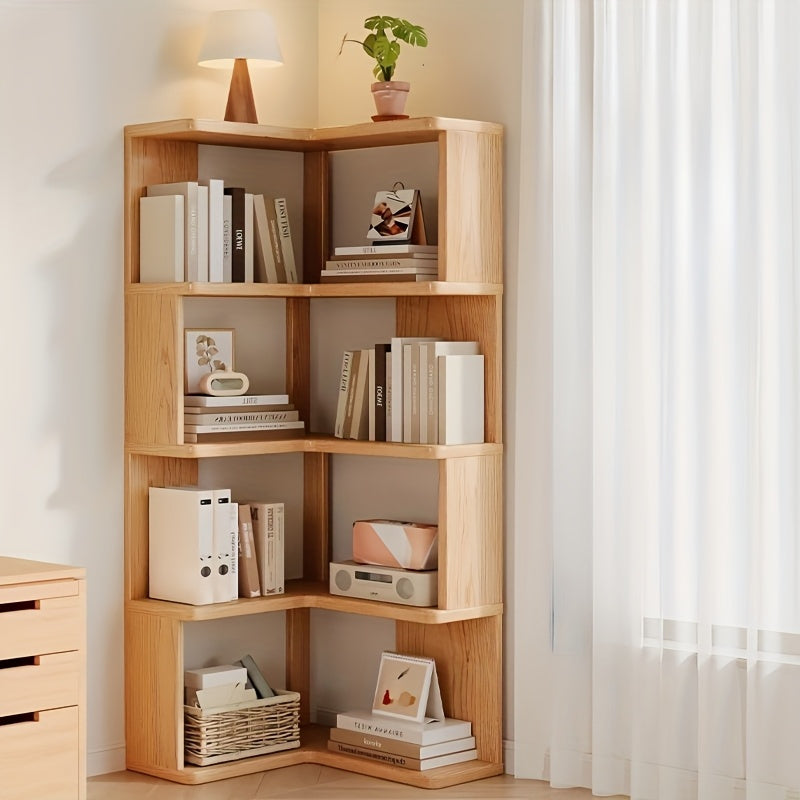 Elegant solid wood corner cabinet. Compact wood furniture ideal for storage & display in living room, bedroom, or office.