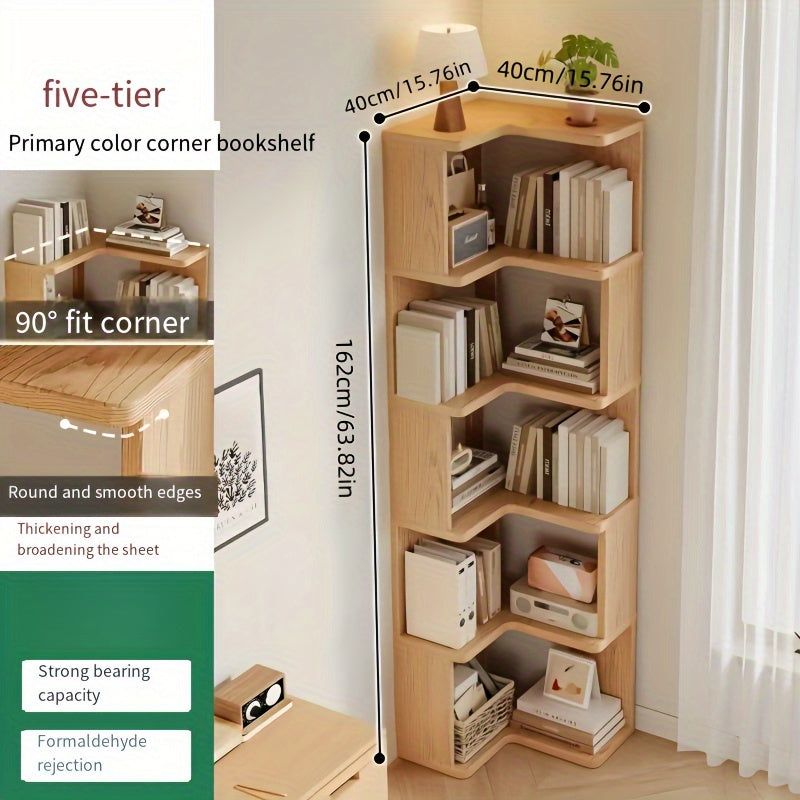 Rustic solid wood corner storage cabinet. Practical wood furniture for versatile display & space-saving home decor.