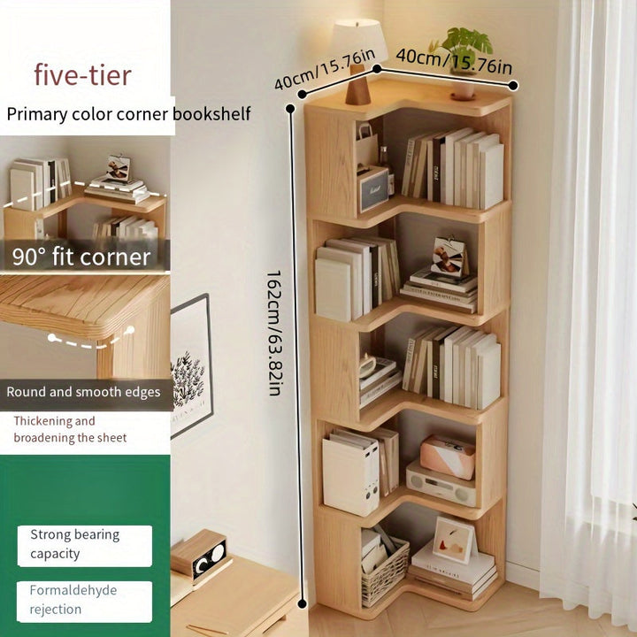 Rustic solid wood corner storage cabinet. Practical wood furniture for versatile display & space-saving home decor.