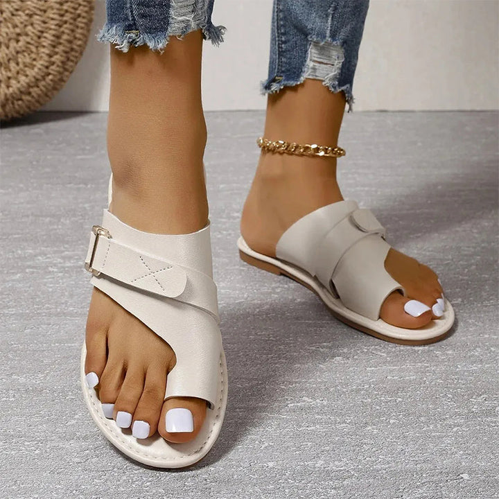 Luxury comfort women's sandals, detailed design with orthopedic support & elegant style.