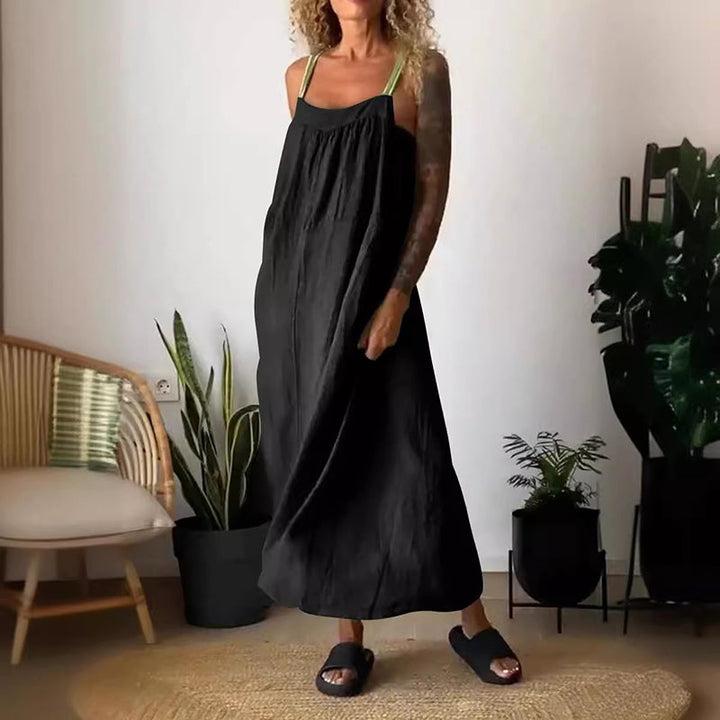 Effortless women's casual midi dress, flowy & comfortable for all seasons. Perfect for spring & summer style.