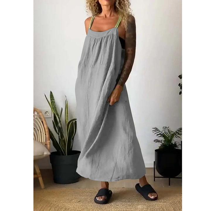 Soft flowy women's midi dress, designed for comfort & elegance. Versatile for spring, summer & everyday wear.