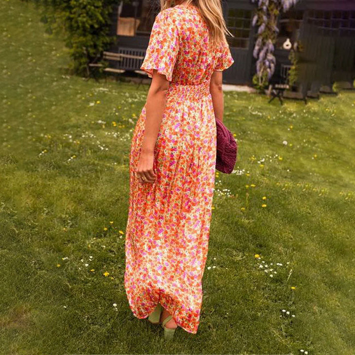 Versatile long maxi dress for women, comfortable for both casual outings & formal events.