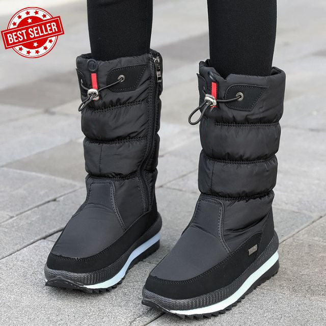Warm women's winter boots, waterproof and non-slip. Cozy slip-on comfort for cold weather and snow.