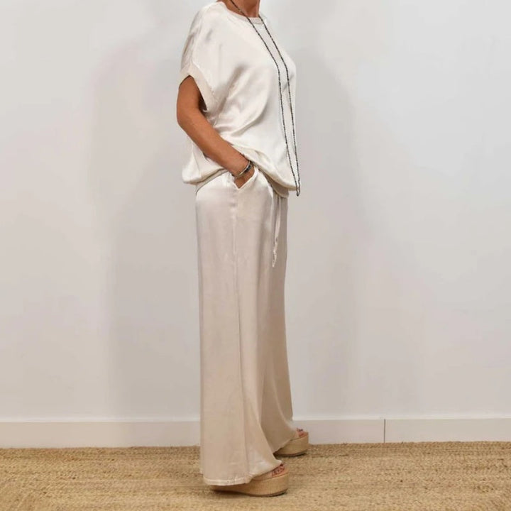 Chic women's matching set, elegant design in soft fabric for stylish casual wear.