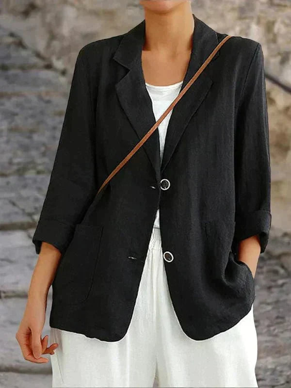 Chic women's blazer, perfect for everyday wear & stylish business casual outfits. Lightweight, versatile spring/fall jacket.