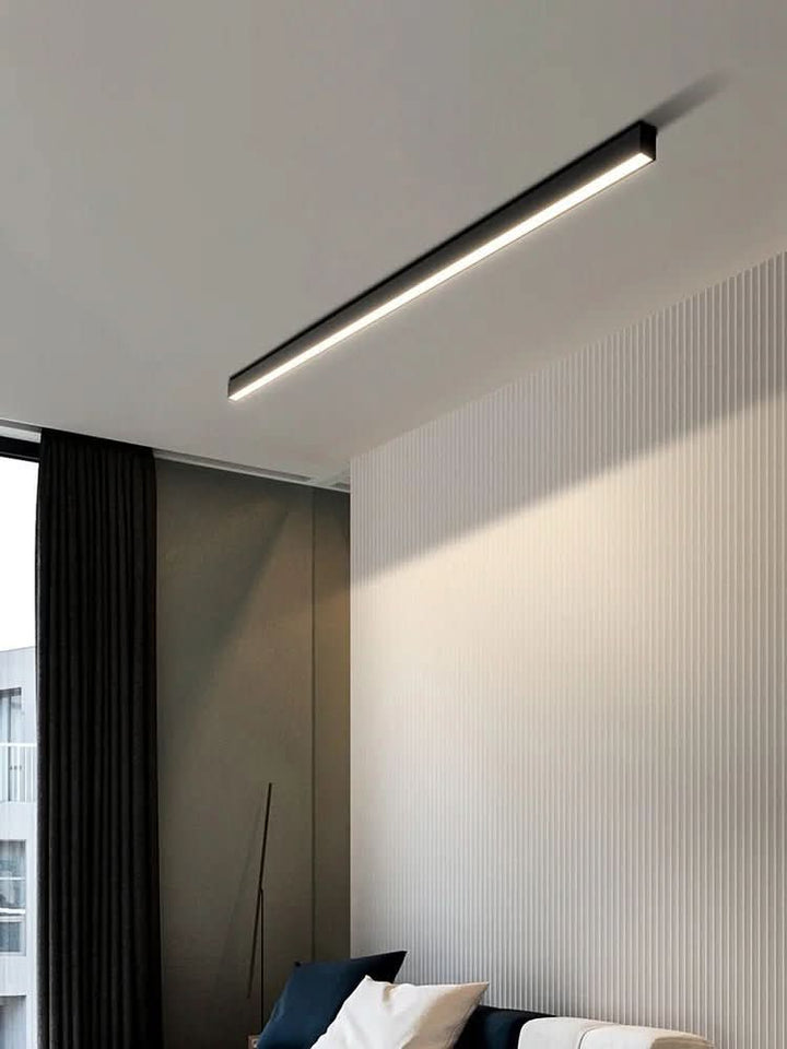 Elegant LED ceiling light, contemporary design, energy-saving for living rooms.