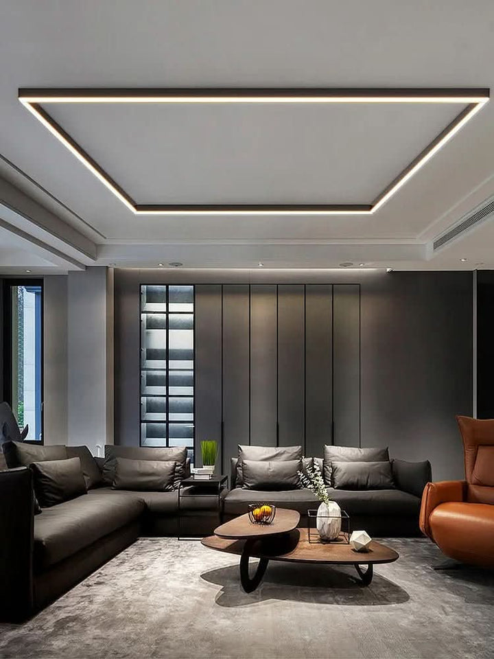 Contemporary LED ceiling fixture, elegant and energy-efficient for indoor use.