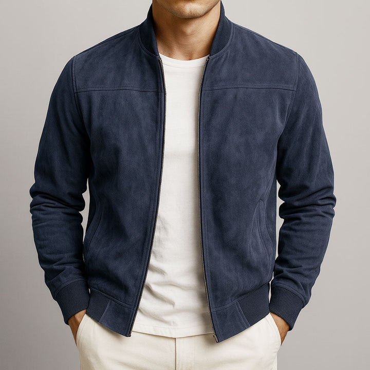 Comfortable men's lightweight summer jacket, stylish modern fit, ideal for spring, casual looks & mild weather.