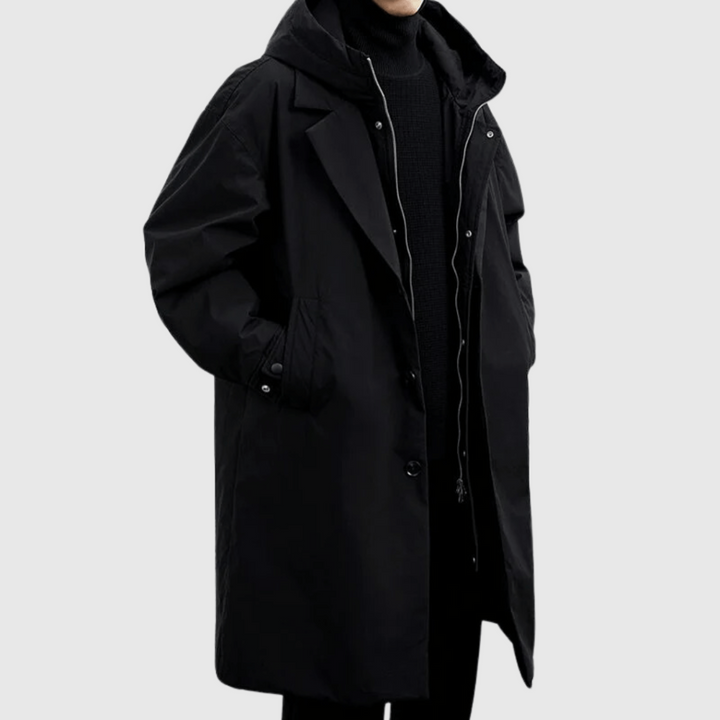 Durable men's waterproof rain jacket providing all-weather protection. Lightweight outerwear for stylish mens fashion & travel.