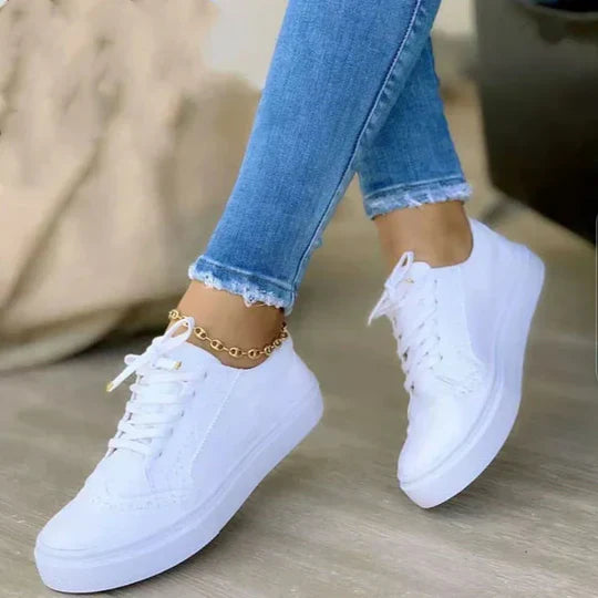 Everyday women's comfortable lace-up sneakers. Versatile athletic shoes with arch support for active women.
