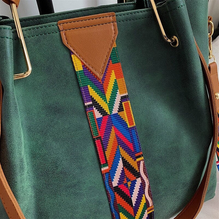 Spacious PU leather everyday carry tote, ideal for work or travel.