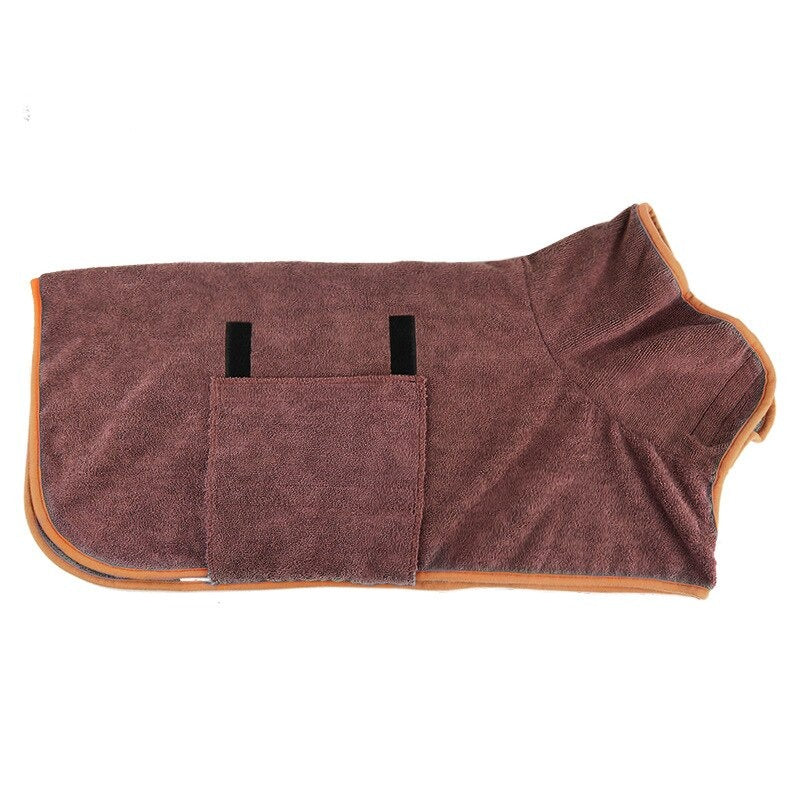 Pet dog drying towel robe, super absorbent accessory for baths, grooming & ultimate comfort.