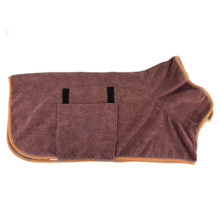 Pet dog drying towel robe, super absorbent accessory for baths, grooming & ultimate comfort.
