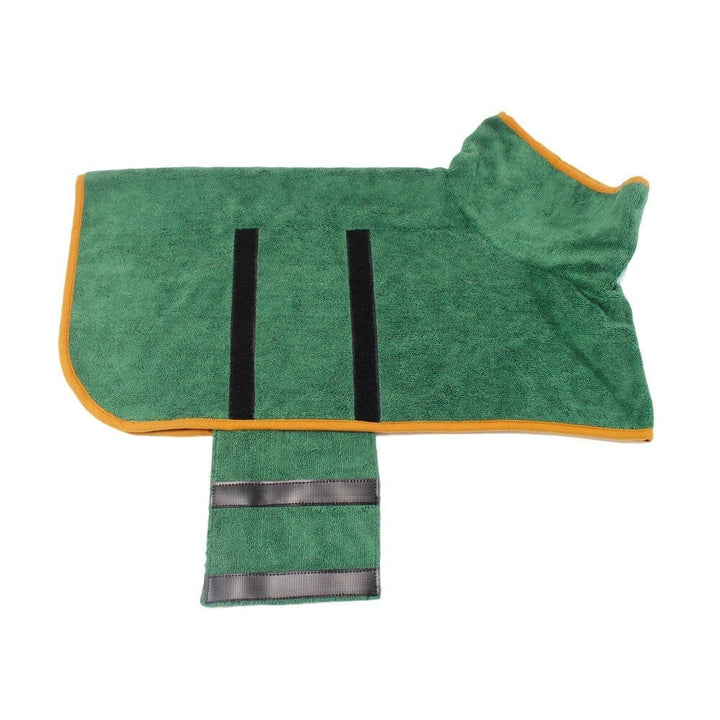 Plush, super absorbent dog drying towel robe for ultimate pet comfort & efficient post-bath care.