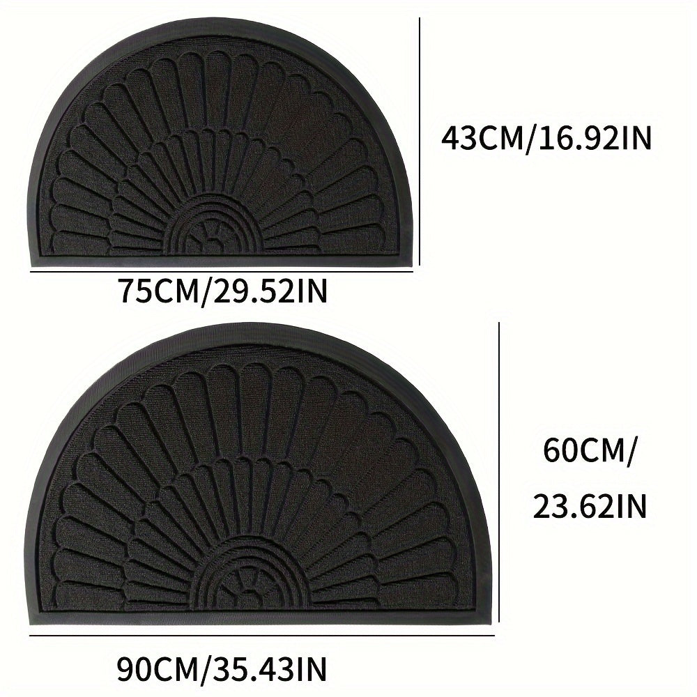 Durable half-round rubber floor protector, a sustainable and resilient door mat for home decor.