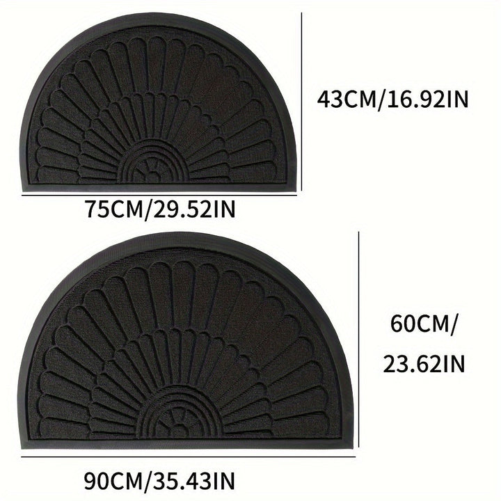 Durable half-round rubber floor protector, a sustainable and resilient door mat for home decor.