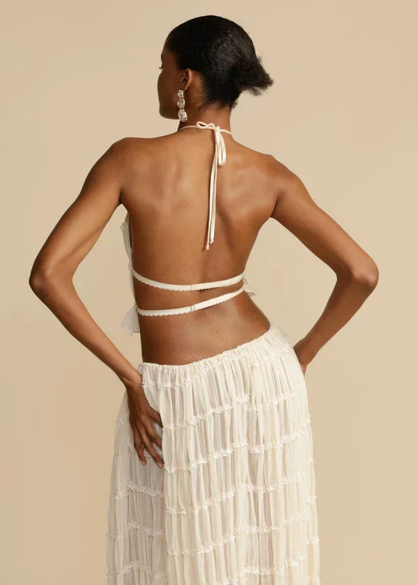 Lightweight women's flowy boho summer set. Perfect two-piece outfit for beach and resort wear.