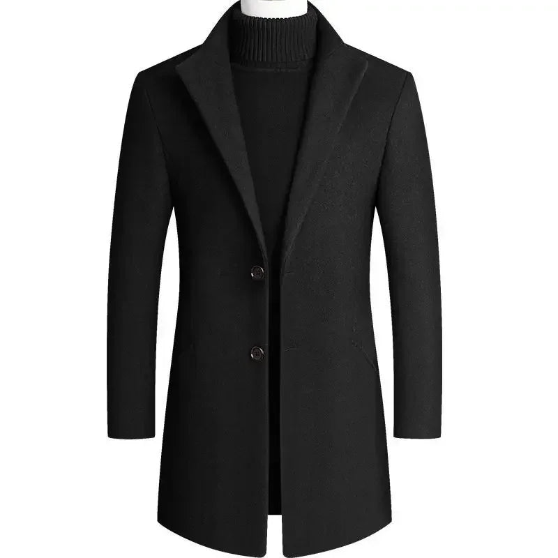 Elegant men's slim-fit coat, a stylish fashion jacket suitable for all occasions.