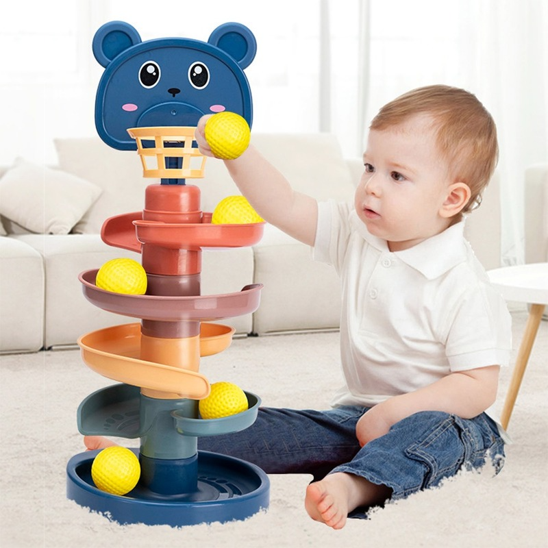 Toddler kids educational swirling ball drop tower toy. Fine motor & sensory play for preschoolers.